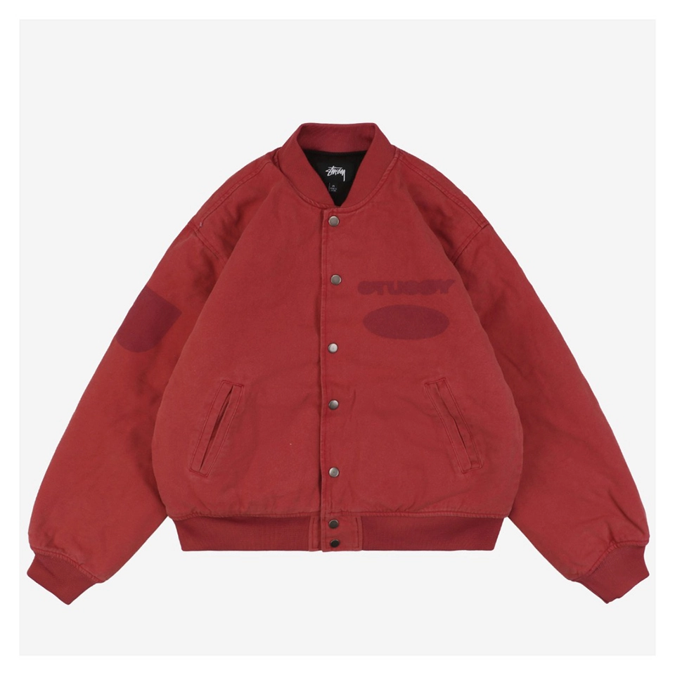 Stussy Blurred Graffiti Letter Print Jacket Red