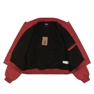 Stussy Blurred Graffiti Letter Print Jacket Red7.jpeg