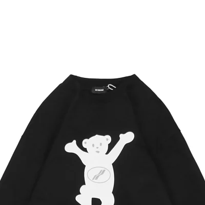 We11done Raised Hands Bear Print Long-Sleeve Shirt Black2.jpeg