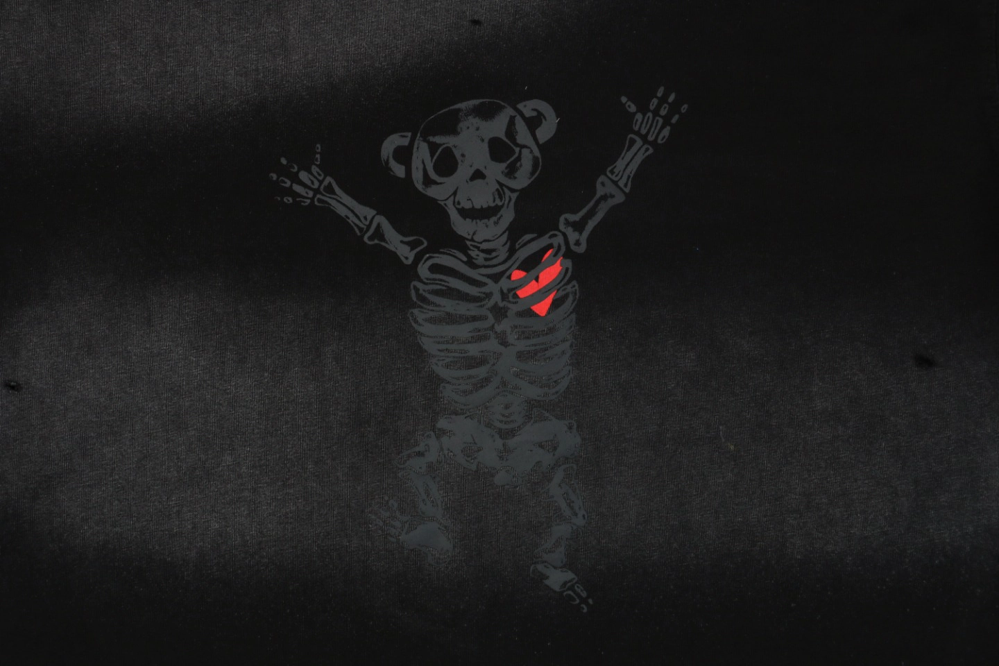 We11done Skeleton Raised Hands Bear Print Long-Sleeve Shirt Black7.jpeg