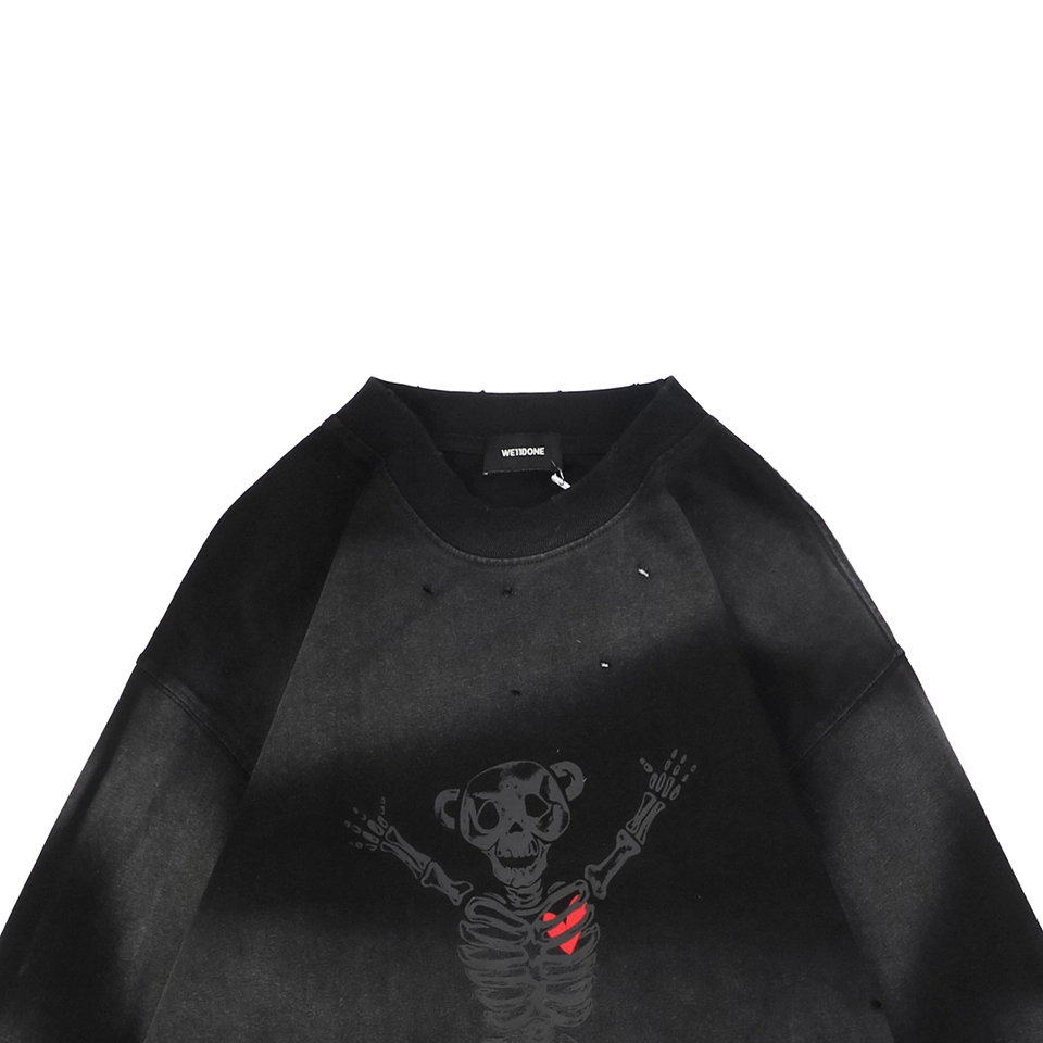We11done Skeleton Raised Hands Bear Print Long-Sleeve Shirt Black8.jpeg