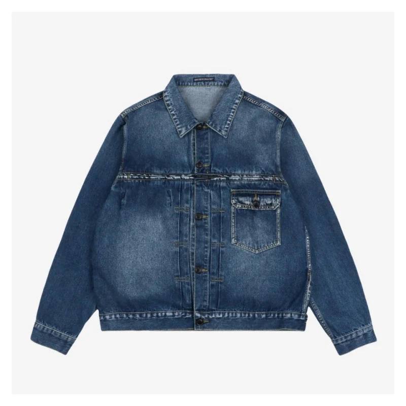 Y-3 Indigo Zip-Up Denim Jacket by Yohji Yamamoto