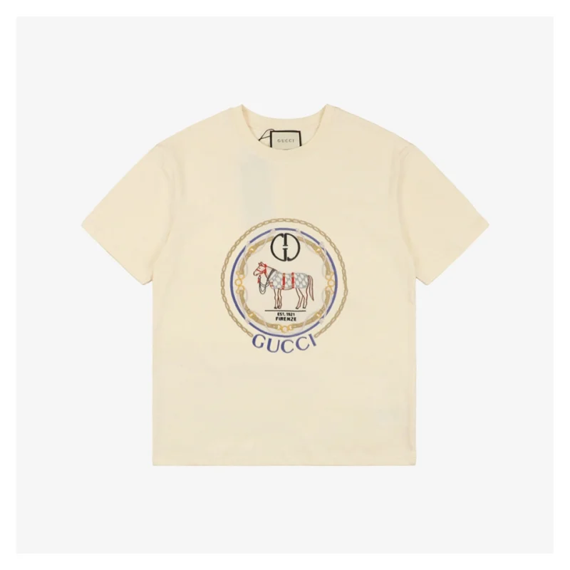 1921 Horse Embroidered Short-Sleeve T-Shirt