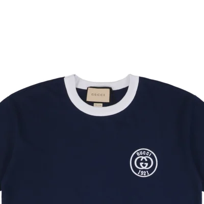 1921 Letter Contrast Collar Short-Sleeve T-Shirt10.jpeg