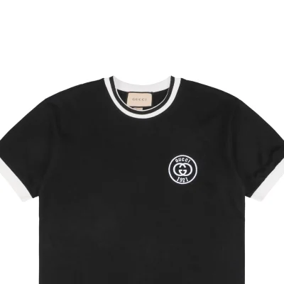 1921 Letter Contrast Collar Short-Sleeve T-Shirt16.jpeg