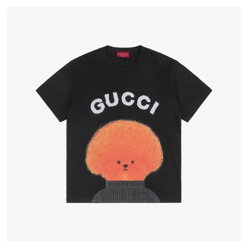 Afro Dog Graphic Print Short-Sleeve T-Shirt Black