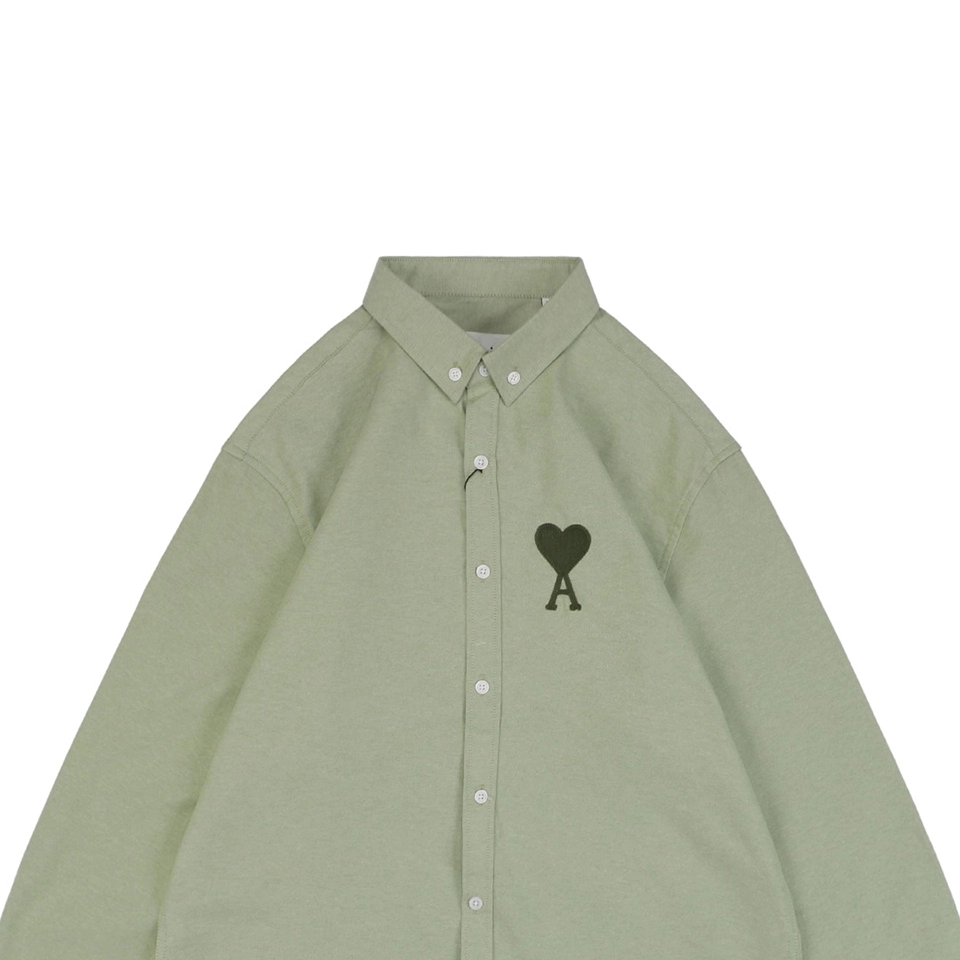 Ami Heart Logo Embroidered Long-Sleeve Shirt15.jpeg