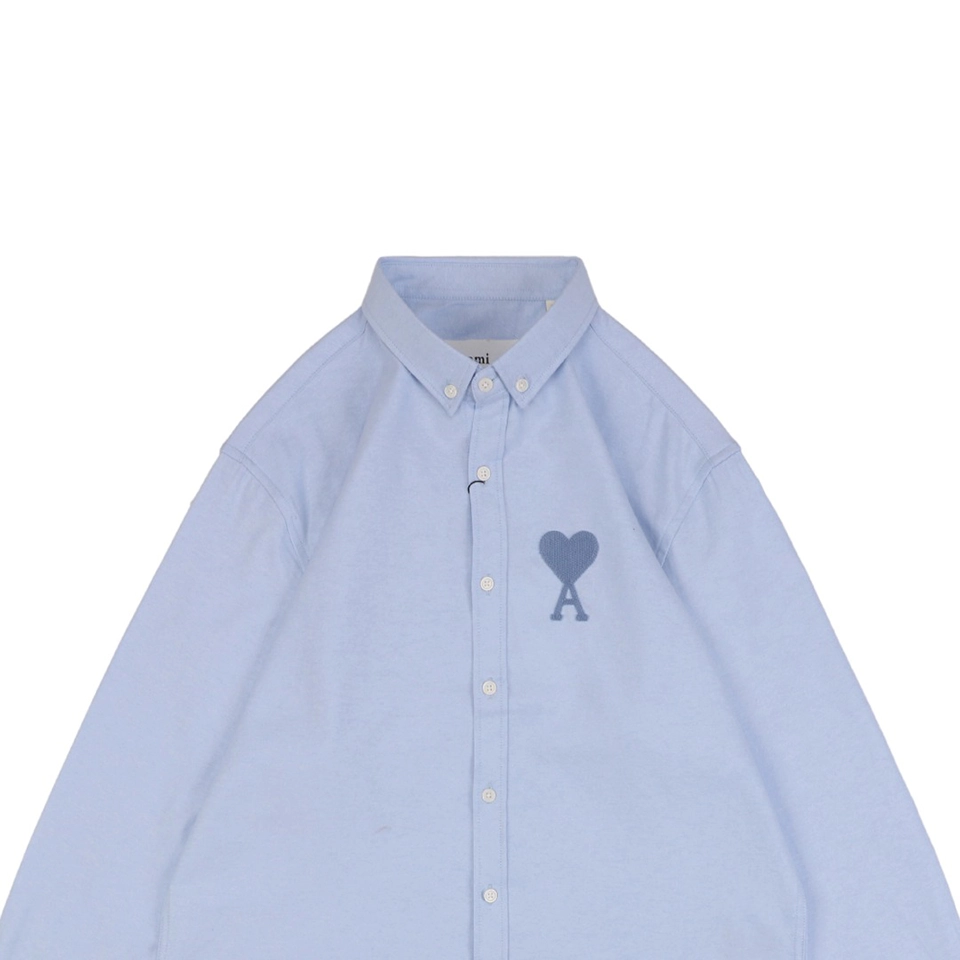 Ami Heart Logo Embroidered Long-Sleeve Shirt8.jpeg