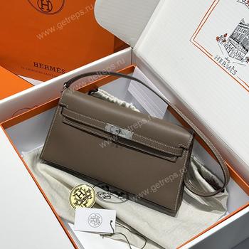 Hermes Kelly Elan In Taupe With Silver