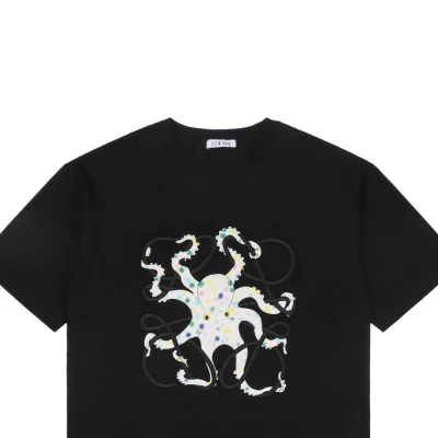 L Colorful Octopus Flower Patch Embroidery T-Shirt3.jpeg