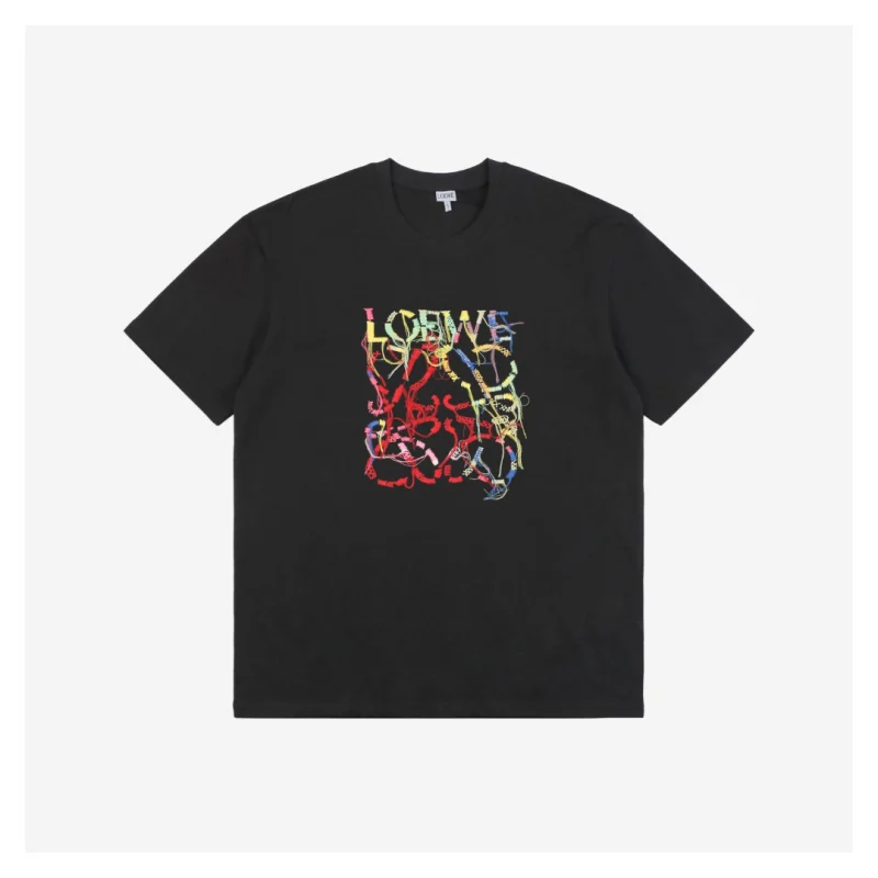 L Rope Flower Patch Embroidery T-Shirt
