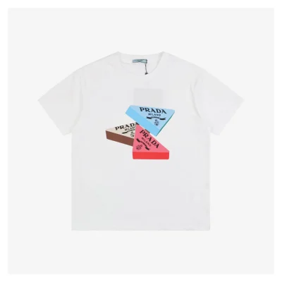 PD 3D Triangle Logo Print Short-Sleeve T-Shirt White