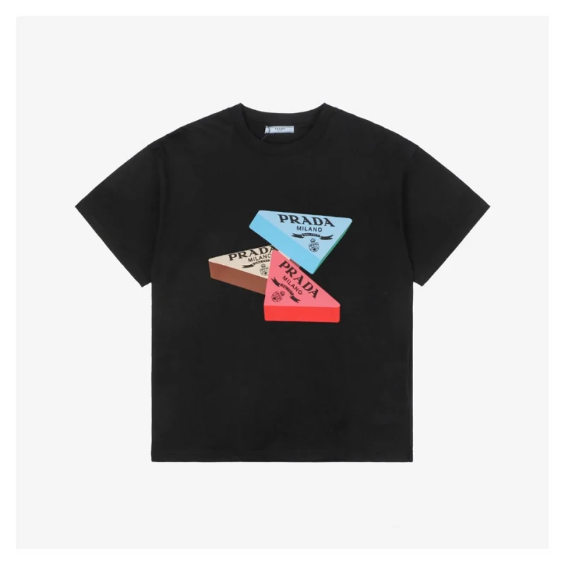 PD 3D Triangle Logo Print Short-Sleeve T-Shirt Black