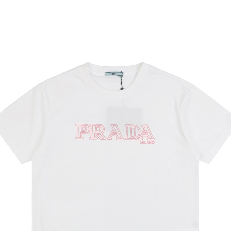 PD Pink Letter Embroidered Short-Sleeve T-Shirt1.jpeg