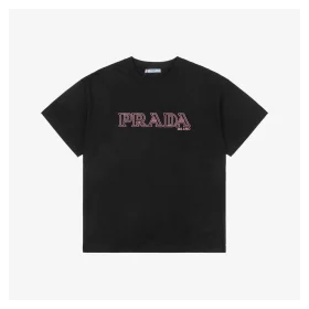 PD Pink Letter Embroidered T-Shirt (Black/White)
