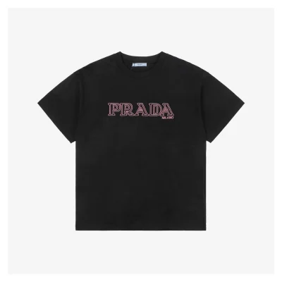 PD Pink Letter Embroidered Short-Sleeve T-Shirt