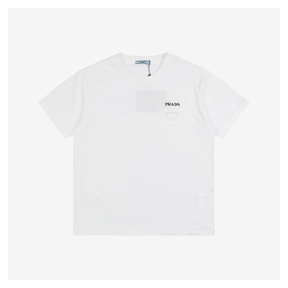 PD Triangle Logo Patch Embroidered Short-Sleeve T-Shirt White