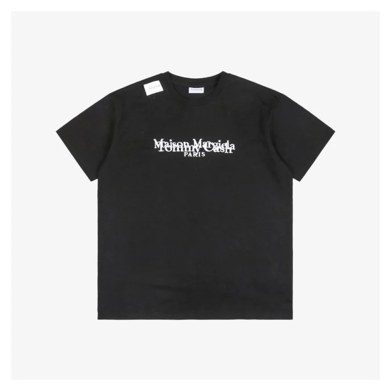 Tommycash x MM6 Collaboration Overlapping Letter Embroidery T-Shirt