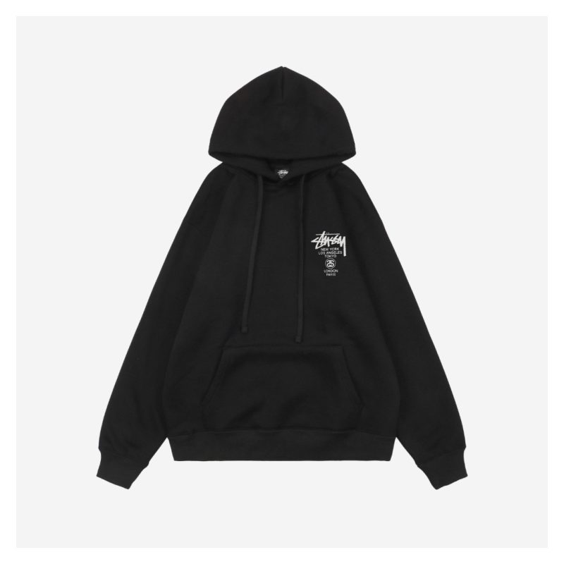 Stussy Tour Graffiti Letter Print Hooded Sweatshirt