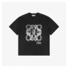 L 3D Sketch Flower Emblem Embroidery T-Shirt (Black/White)