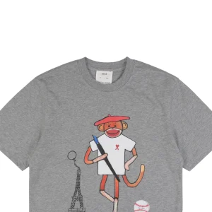 Ami Collaboration Graffiti Eiffel Tower & Monkey Print T-Shirt11.jpeg