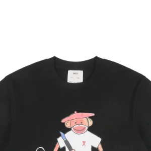 Ami Collaboration Graffiti Eiffel Tower & Monkey Print T-Shirt19.jpeg