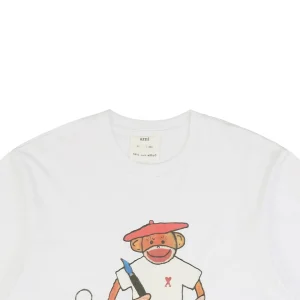 Ami Collaboration Graffiti Eiffel Tower & Monkey Print T-Shirt2.jpeg