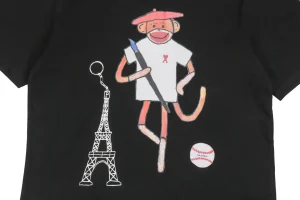 Ami Collaboration Graffiti Eiffel Tower & Monkey Print T-Shirt22.jpeg