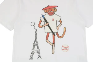 Ami Collaboration Graffiti Eiffel Tower & Monkey Print T-Shirt6.jpeg