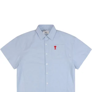 Ami Pocket Heart Embroidery Short-Sleeve Shirt1.jpeg