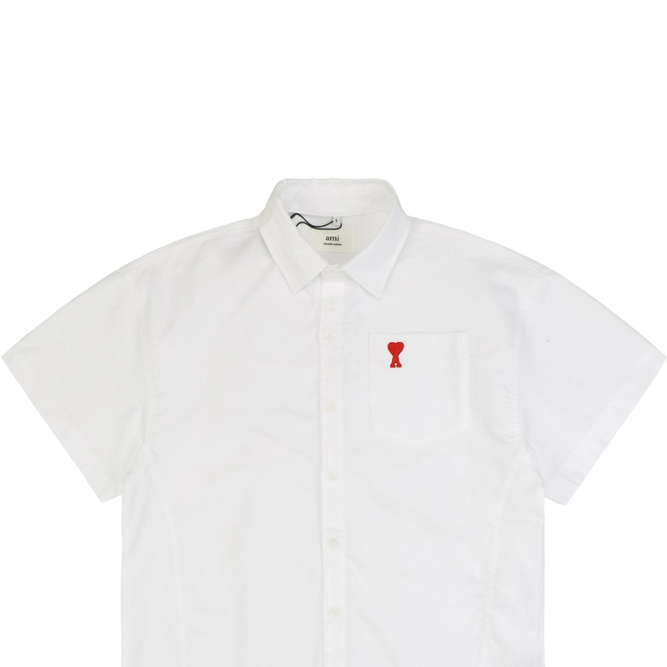 Ami Pocket Heart Embroidery Short-Sleeve Shirt10.jpeg