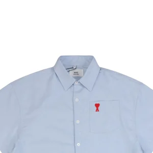 Ami Pocket Heart Embroidery Short-Sleeve Shirt2.jpeg