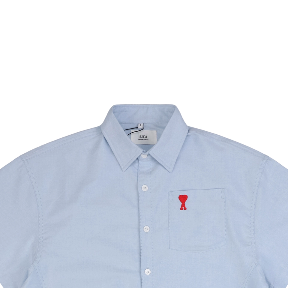 Ami Pocket Heart Embroidery Short-Sleeve Shirt2.jpeg