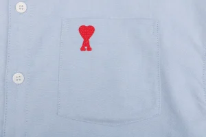 Ami Pocket Heart Embroidery Short-Sleeve Shirt5.jpeg