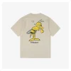 BBry Cartoon Bee Flocked Print T-Shirt (Beige/Black)