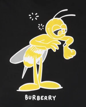 BBry Cartoon Bee Flocked Print T-Shirt-13