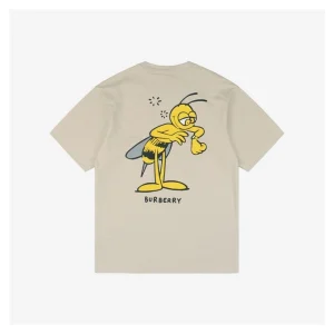 BBry Cartoon Bee Flocked Print T-Shirt