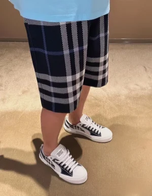 BBry Check Pattern Knit Shorts-17