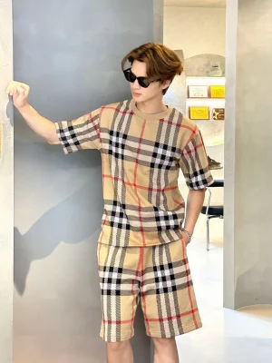 BBry Check Pattern Knit Shorts-18