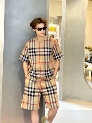 BBry Check Pattern Knit Shorts-19