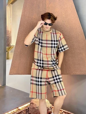 BBry Check Pattern Knit Shorts-20