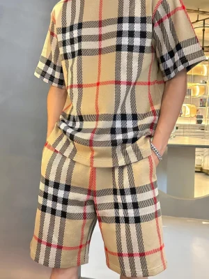 BBry Check Pattern Knit Shorts-21