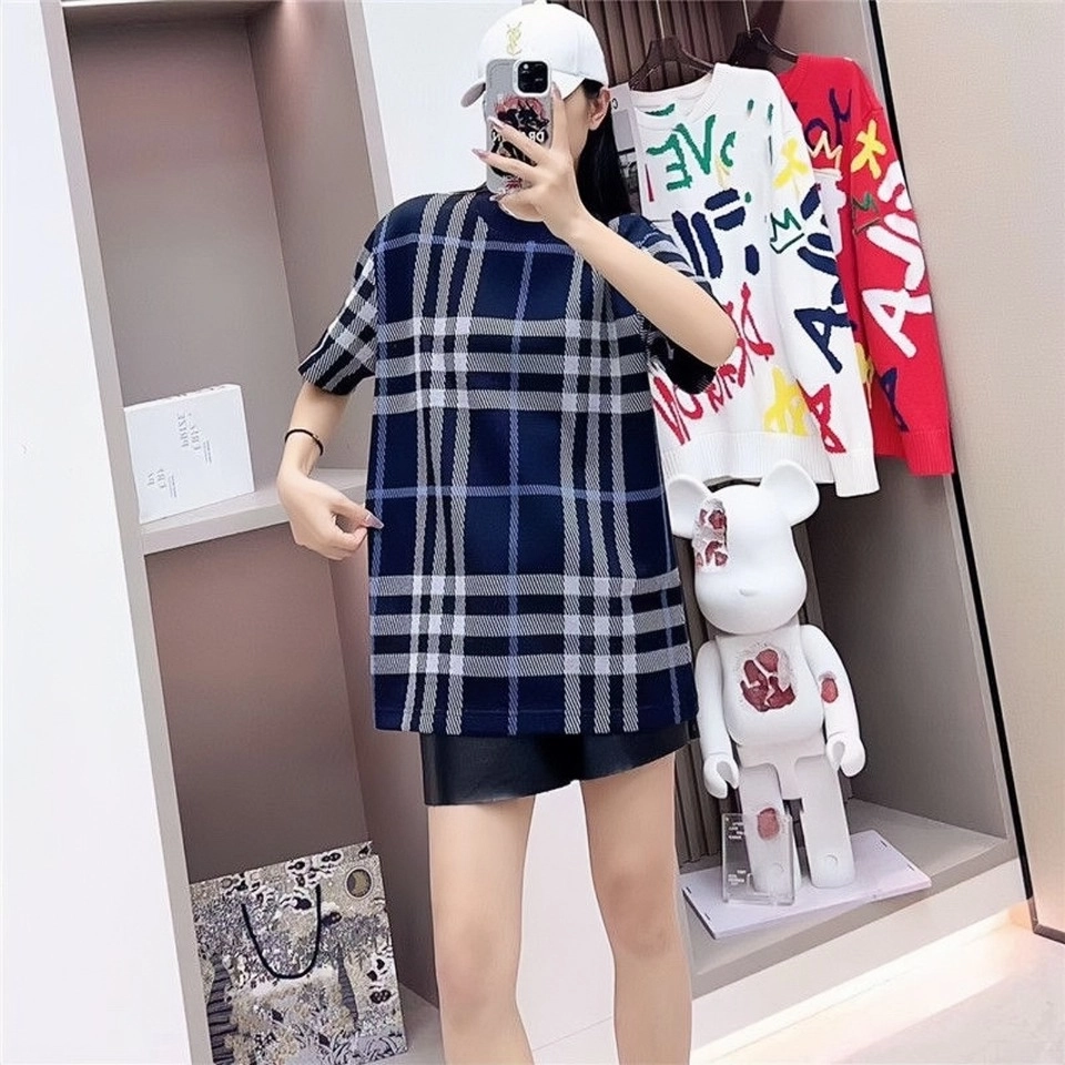 BBry Check Pattern Knit T-Shirt-18