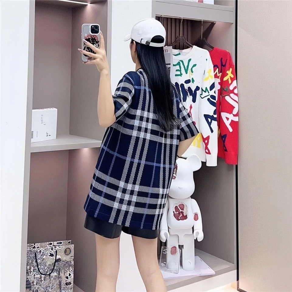 BBry Check Pattern Knit T-Shirt-19