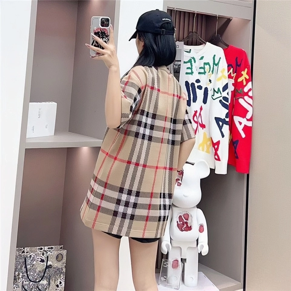 BBry Check Pattern Knit T-Shirt-21