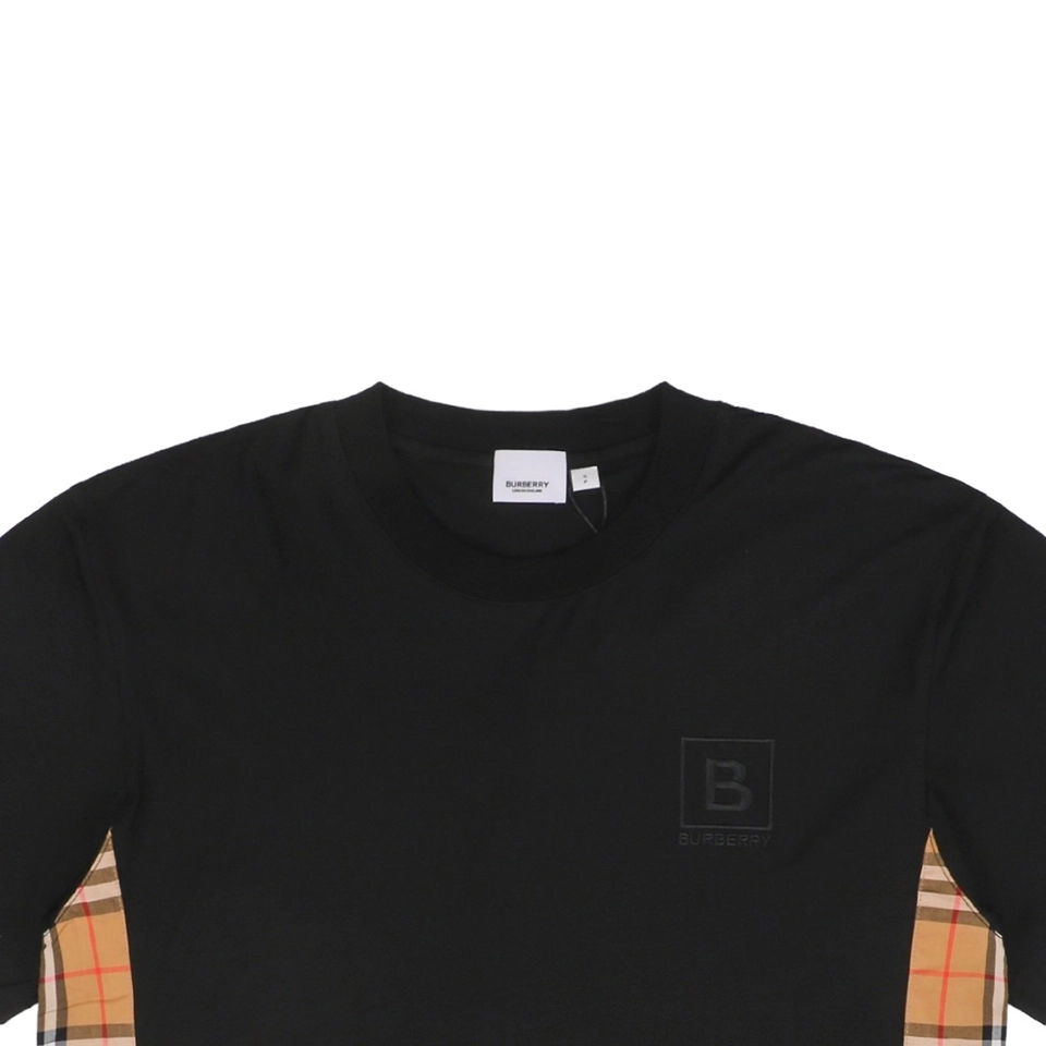 BBry Framed B Logo with Side Check Panel T-Shirt-3