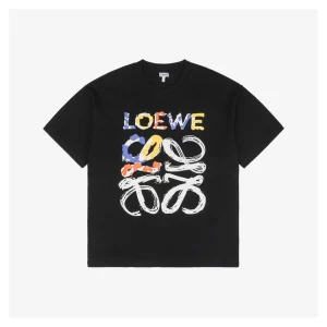 Colorful Graffiti Flower Emblem Print T-Shirt