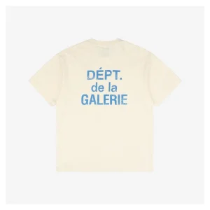 Gallery Dept Blue French Letter Print T-Shirt2.jpeg