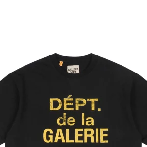 Gallery Dept Distressed Yellow French Letter Print T-Shirt1.jpeg