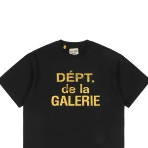 Gallery Dept Distressed Yellow French Letter Print T-Shirt3.jpeg